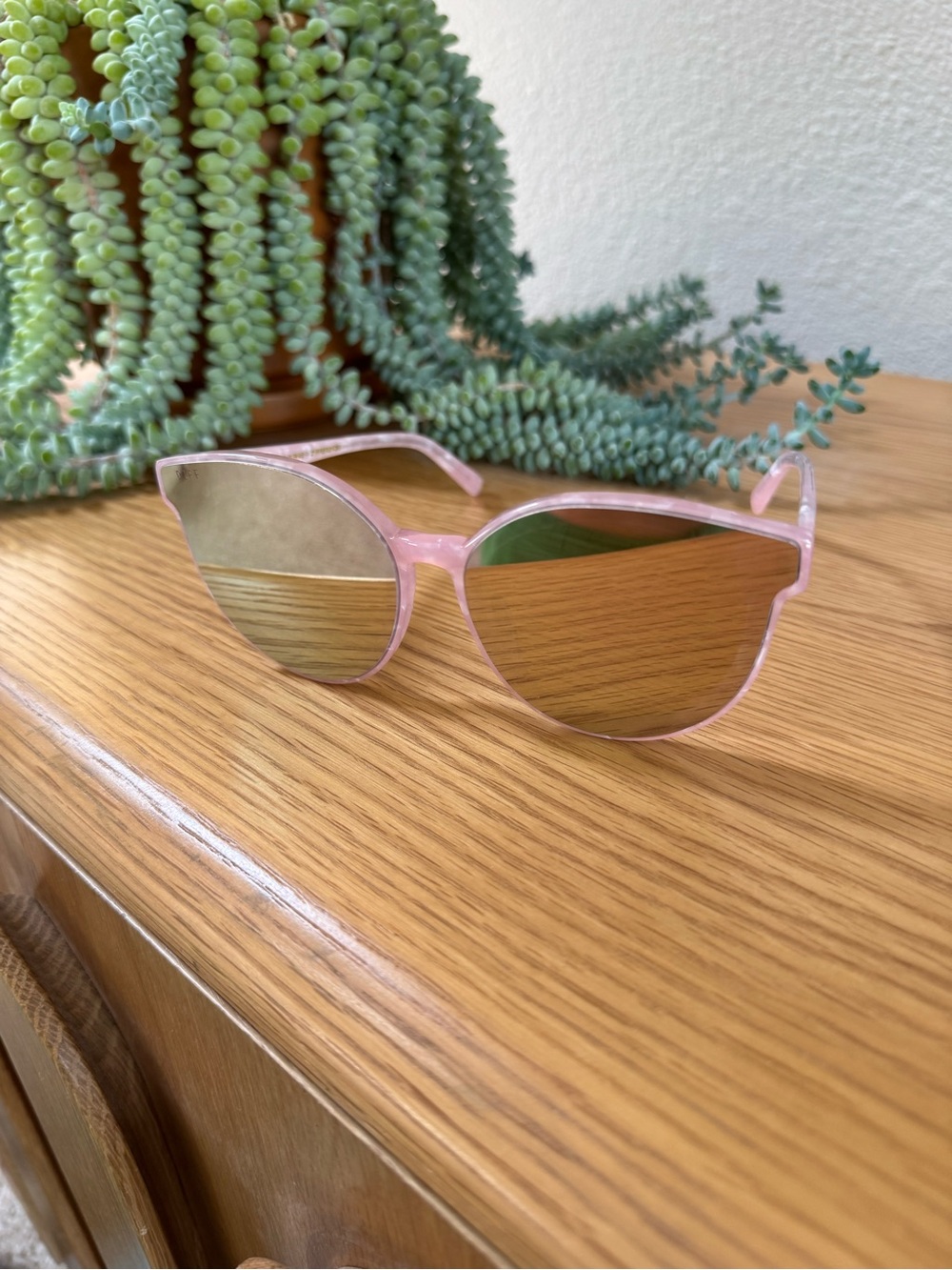 Quay Australia Pink Frame Mirrored Lens Sunglasses